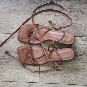 Asos block heel ankle wrap sandals